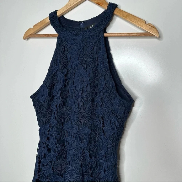 Lulus NWT Navy Love Poem Lace Mini Dress Size Medium - Picture 5 of 13